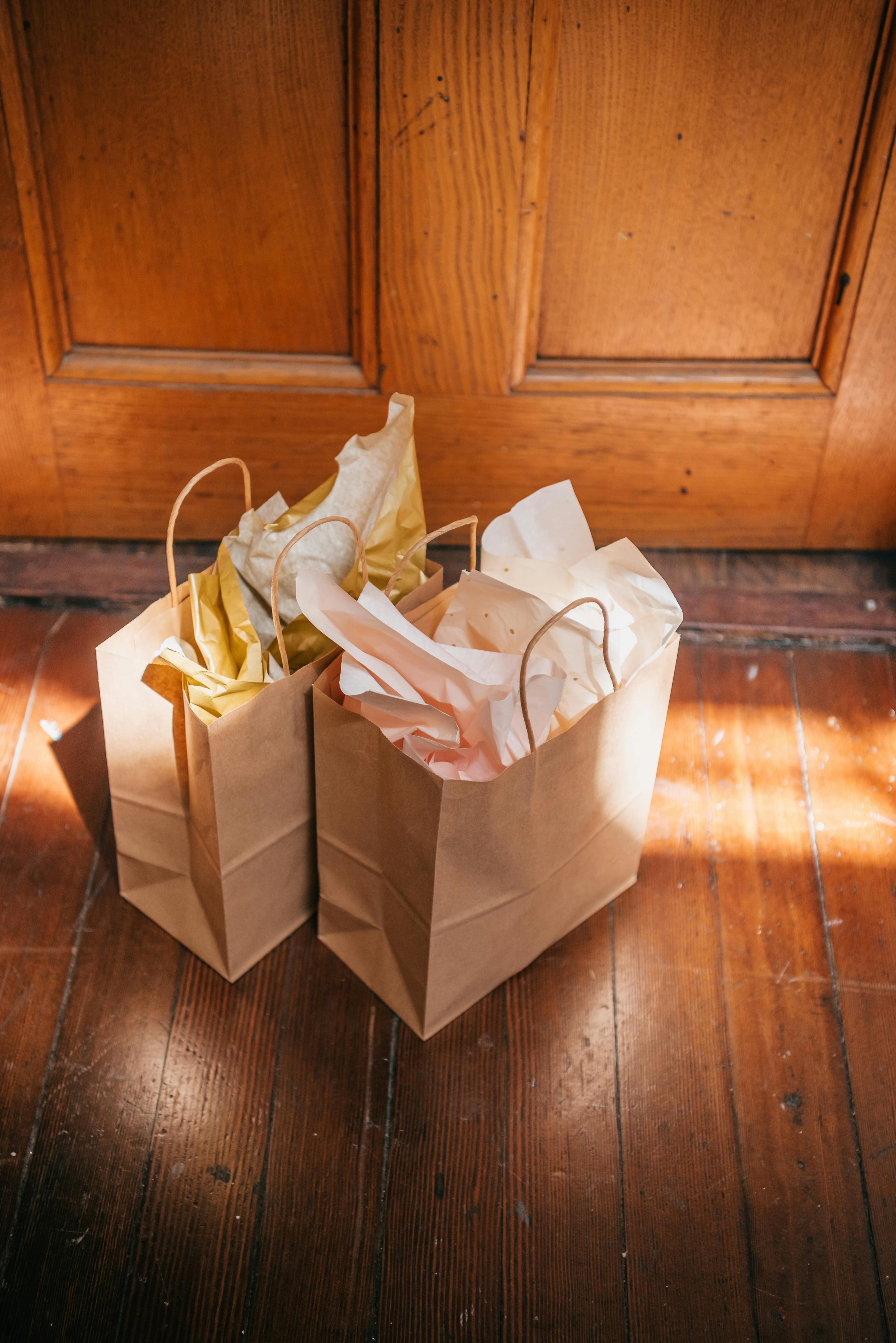 Pickup bags waiting by a front door